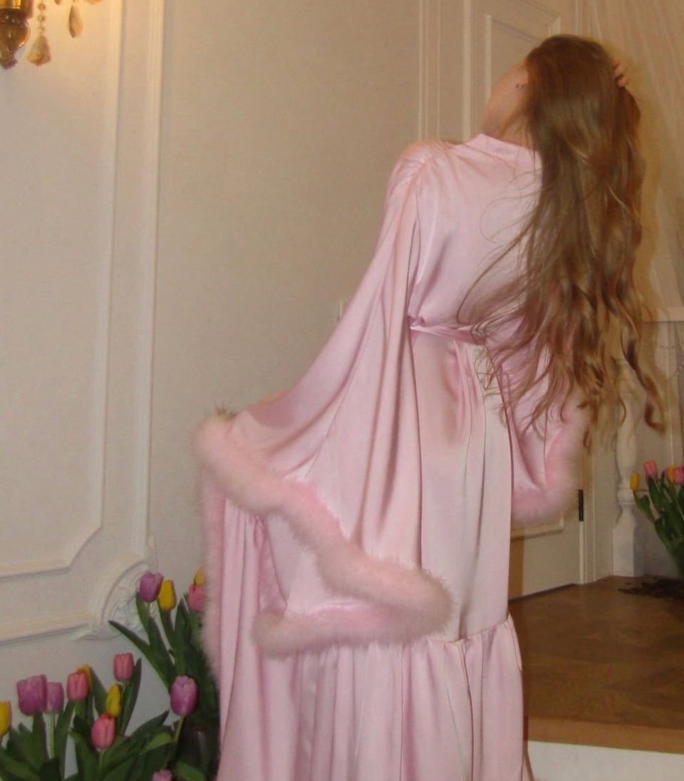 Baby Pink Seda larga